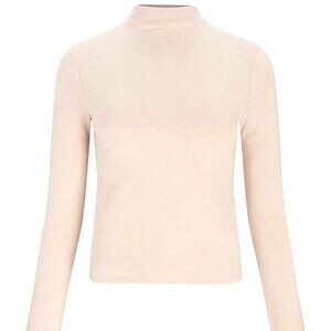 Express Body Contour Mock Neck Turtleneck Top Mauve/Pink XS